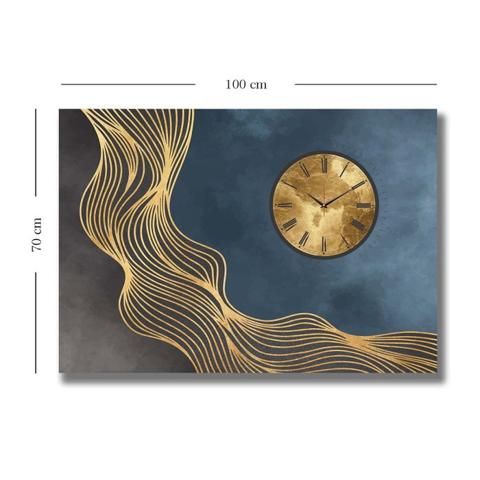 Wallity Reloj de Pared Decorativo de Lienzo 70100CS-026 70x100 cm, Lienzo y Madera, Tonos Neutros